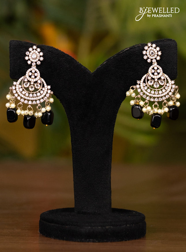 Beaded black necklace with double peacock pendant in victorian finish