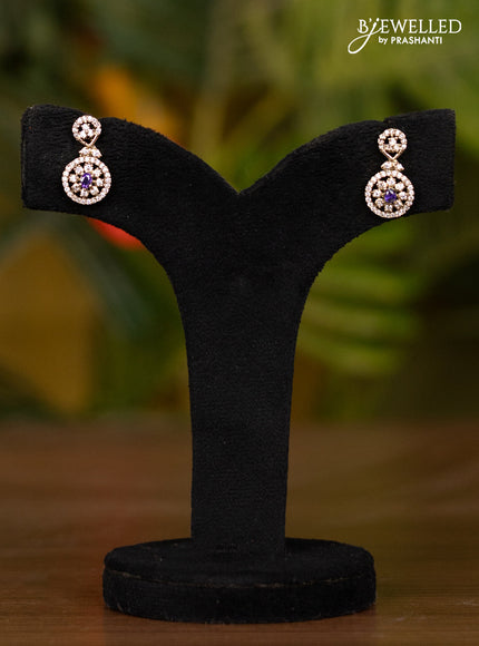 Beaded voilet necklace with floral pendnat in victorian finish