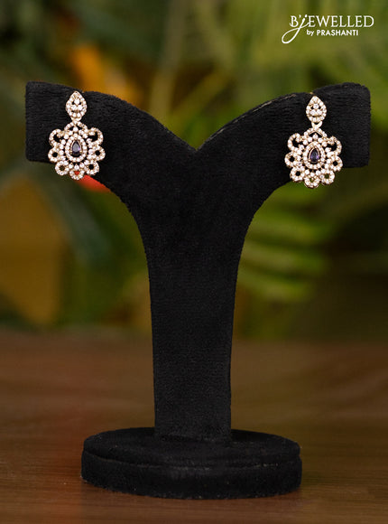 Beaded voilet necklace with floral pendnat in victorian finish