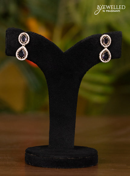 Beaded voilet necklace with pendnat in victorian finish
