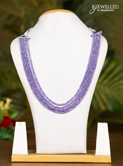Beaded lavender multilayer crystal necklace