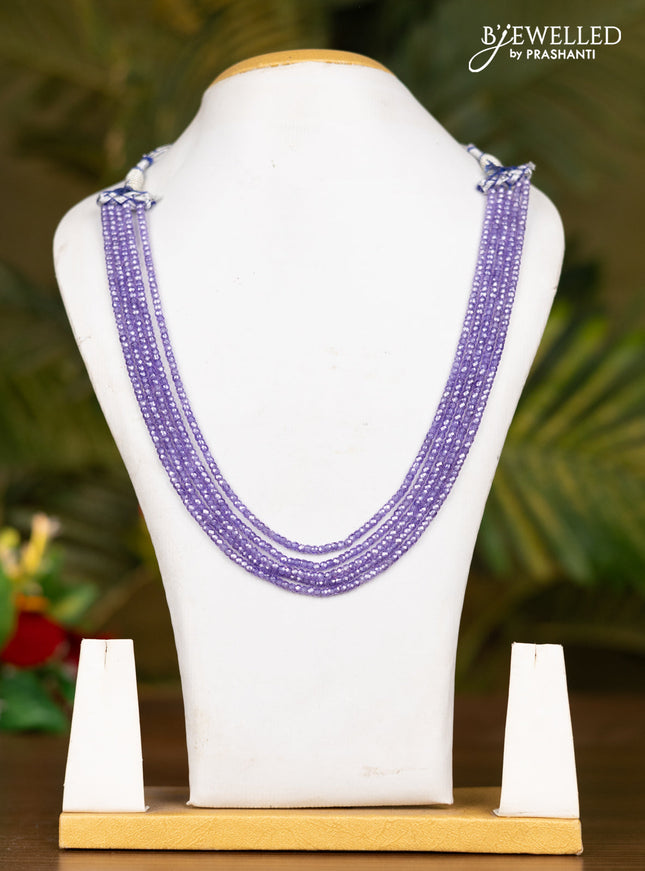 Beaded lavender multilayer crystal necklace