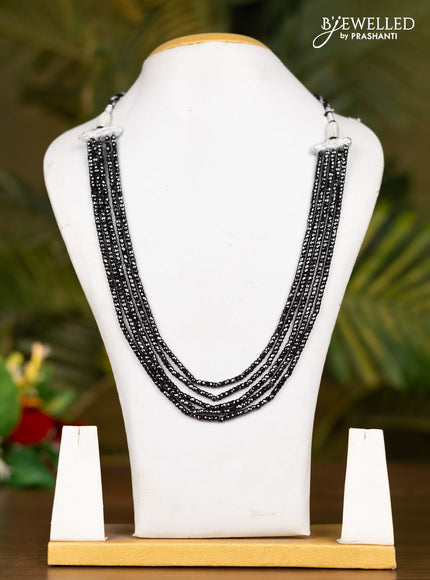Beaded black multilayer crystal necklace