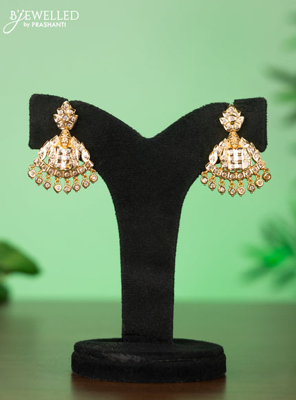 Attigai impon necklace with venkatachalapathy face pendant in white stones