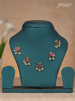 Invisble chain with jadau kundan stones