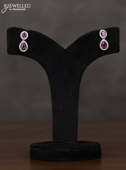 Zircon haaram in oval design with pink stones