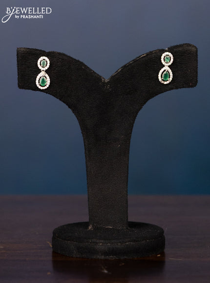 Zircon haaram in oval design with green stones