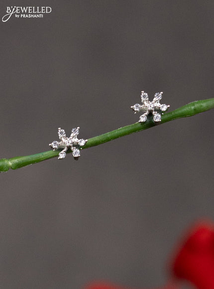 Zircon haaram floral deisgn in white stones