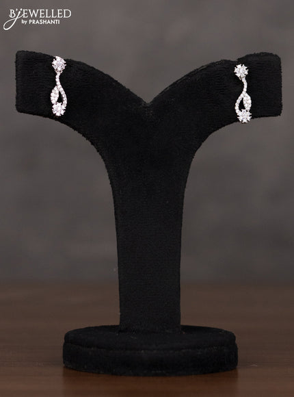 Zircon haaram leaf design in white stones