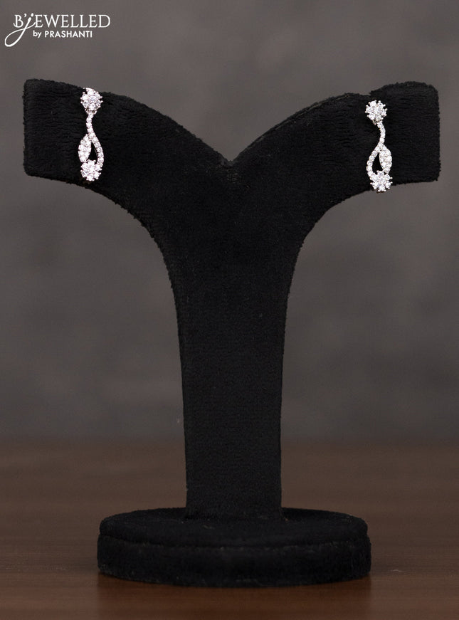 Zircon haaram leaf design in white stones
