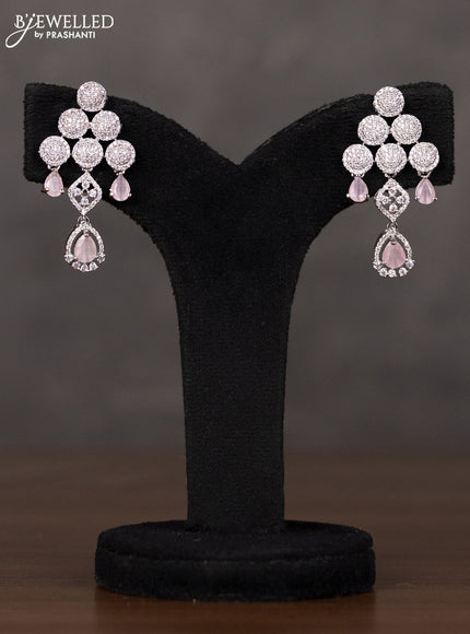 Zircon haaram two layer with pastel pink stones and circle deisgn