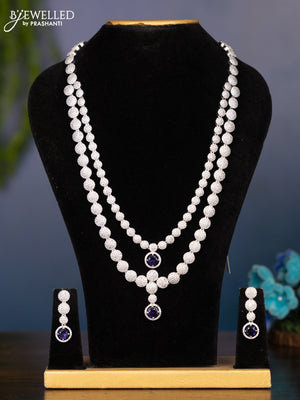 Zircon haaram two layer with purple stones and circle deisgn