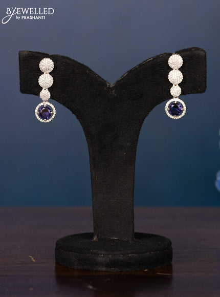 Zircon haaram two layer with purple stones and circle deisgn