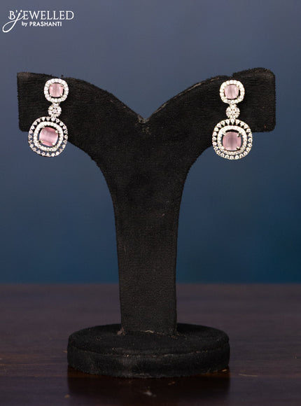 Zircon haaram with pastel pink stones