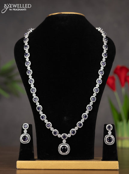 Zircon haaram with purple stones