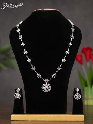 Zircon haaram with circle design in white stones