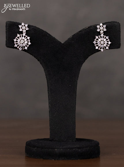 Zircon haaram with circle design in white stones