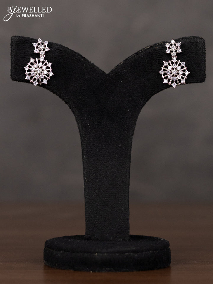 Zircon haaram with circle design in white stones