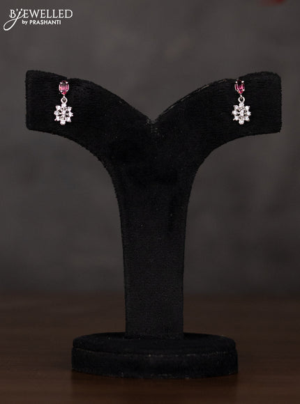 Zircon haaram floral design with red stones