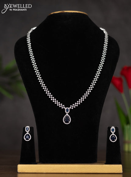 Zircon haaram with geometric design in saphire stones