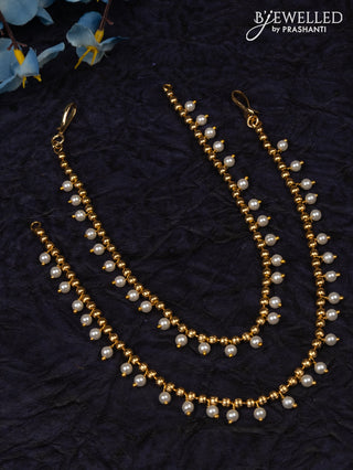 Antique anklet with simple design and pearl hangings