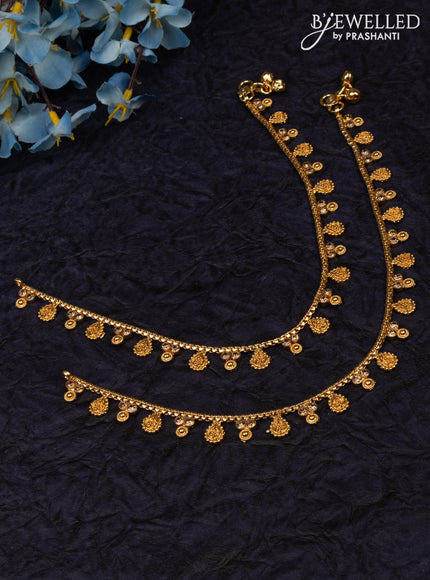 Antique anklet with simple design and yellow stones