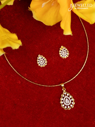 Ring type choker with cz stones pendant