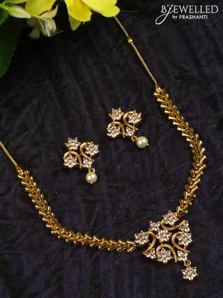 Antique attigai necklace with cz stones