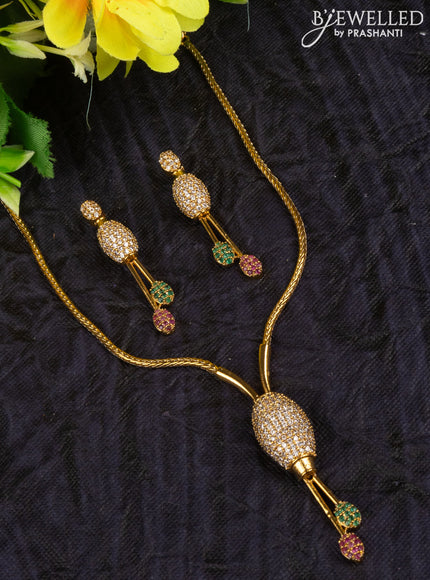 Antique attigai necklace with kemp and cz stones