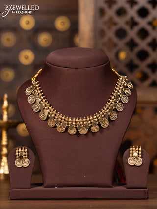 Antique elakka thali necklace with lakshmi coin style hangings
