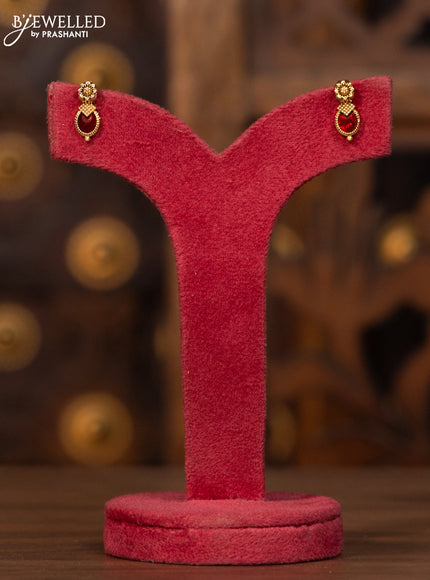 Antique elakka thali necklace with green and red enamel style designs