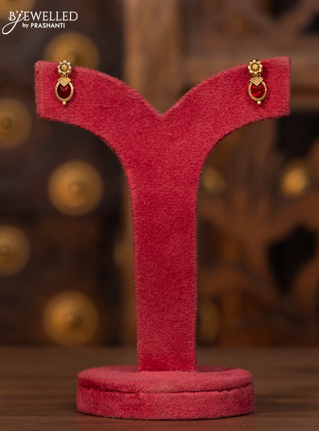 Antique elakka thali necklace with green and red enamel style designs