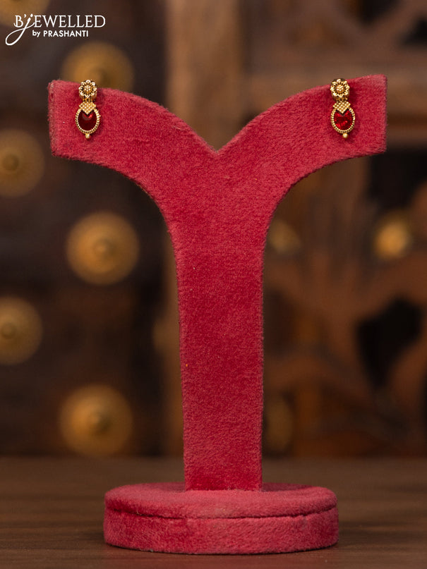 Antique elakka thali necklace with green and red enamel style designs