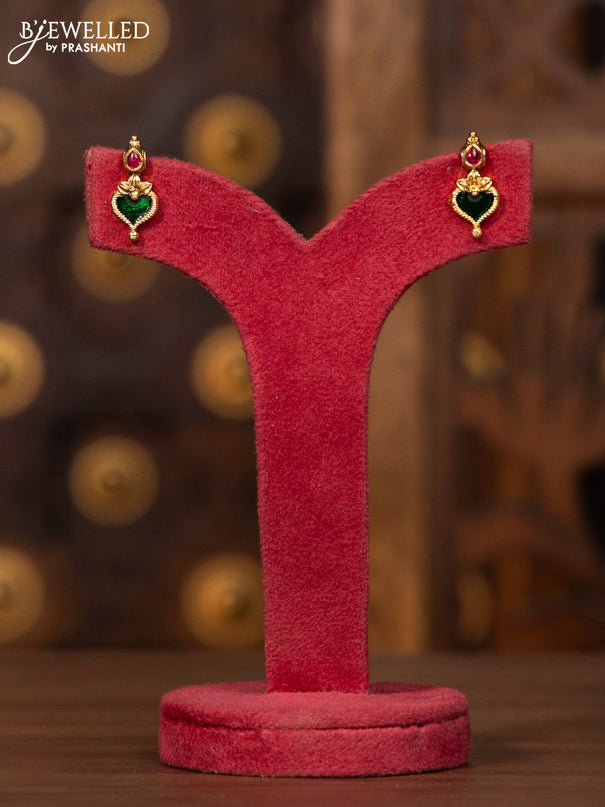 Antique elakka thali necklace with red and green enamel style designs