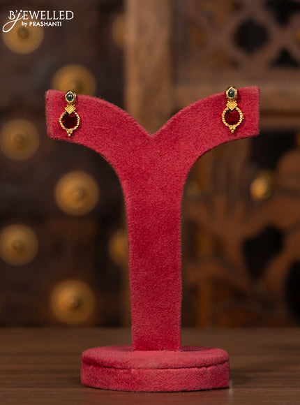 Antique elakka thali necklace with red and green enamel style designs