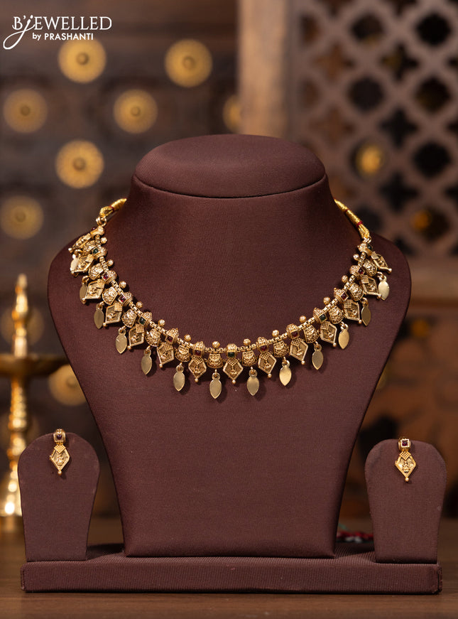 Antique elakka thali necklace with lakshmi design