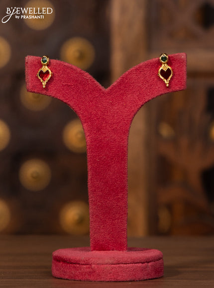 Antique elakka thali necklace with red and green enamel style designs