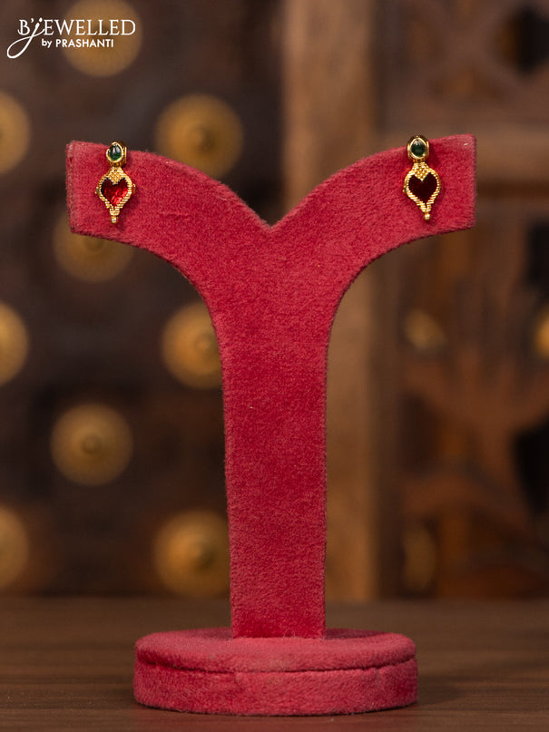 Antique elakka thali necklace with red and green enamel style designs