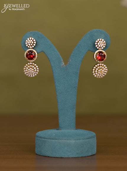 Necklace with ruby and cz stones in victorian finish