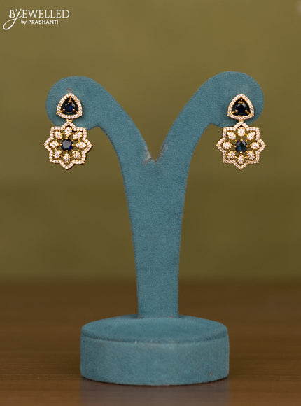 Necklace with sapphire and cz stones in victorian finish