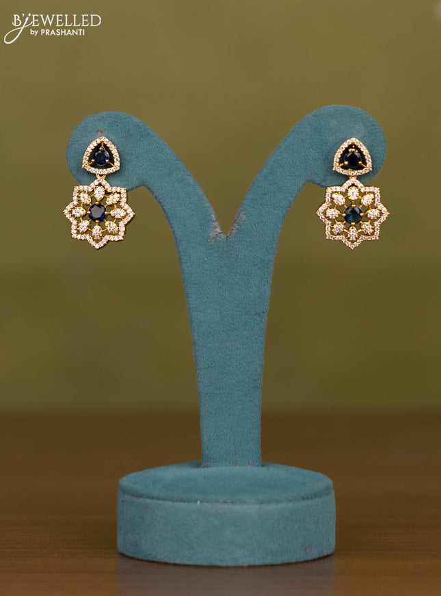 Necklace with sapphire and cz stones in victorian finish