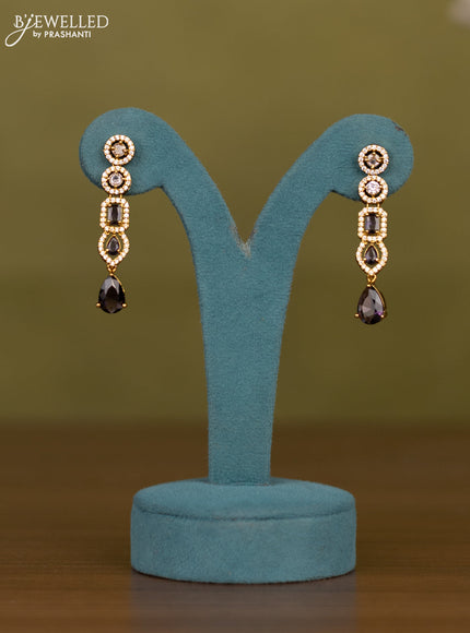Necklace with purple and kundan cz stones in victorian finish