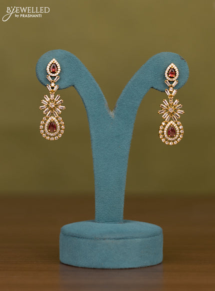 Necklace with ruby and cz stones in victorian finish