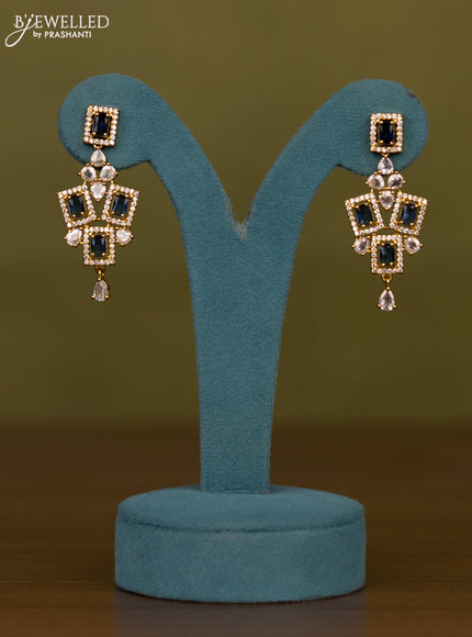 Necklace with sapphire and cz stones in victorian finish