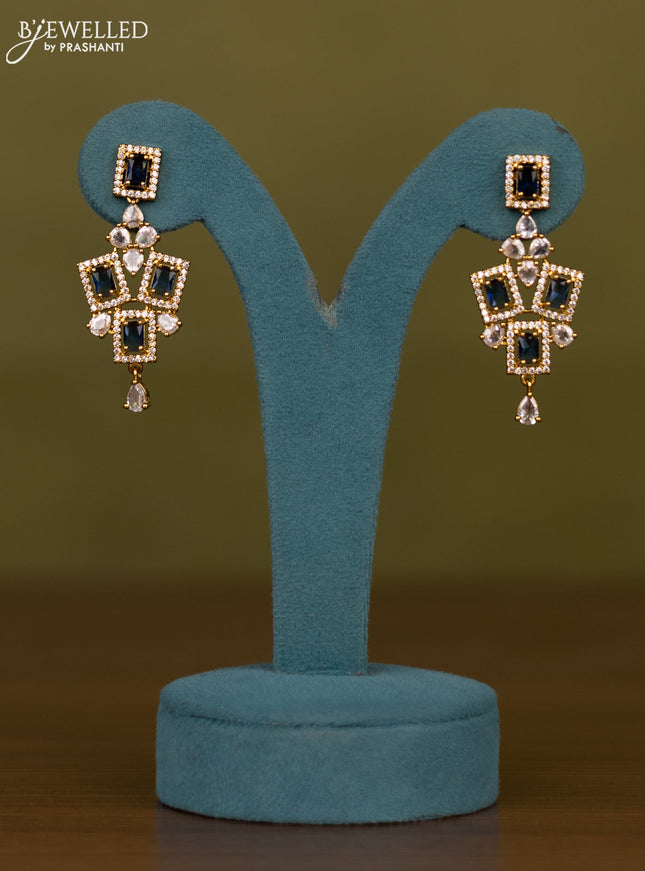 Necklace with sapphire and cz stones in victorian finish