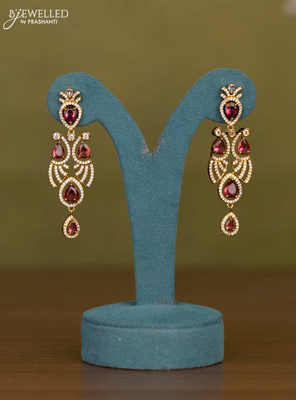 Necklace with ruby and cz stones in victorian finish