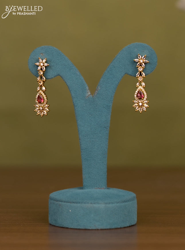Necklace with ruby and cz stones in victorian finish