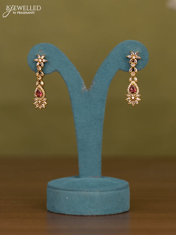 Necklace with ruby and cz stones in victorian finish