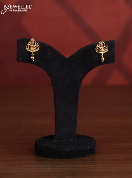 Antique choker with lakshmi design and golden beads hangings