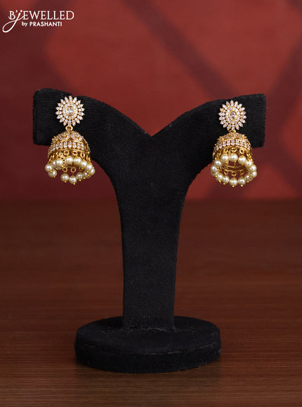 Antique choker with cz stones and pearl hangings
